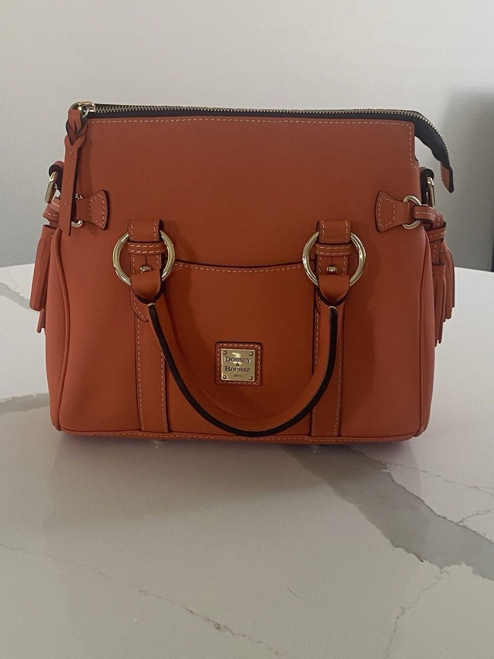 NWOT Dooney & Bourke Penrose Satchel In Vibrant Orange